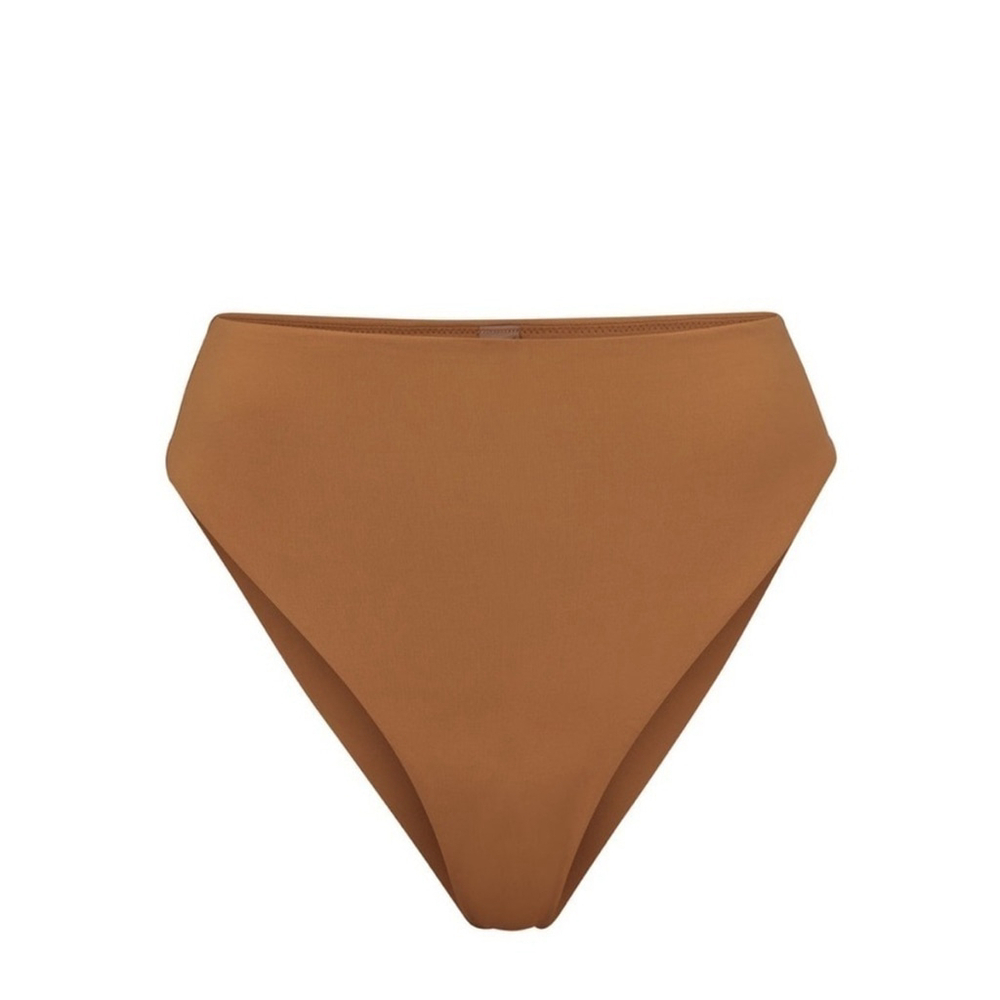Skims Swim Almond Recycled Swim Mid Waist Bikini Bottom Almond Size XXS